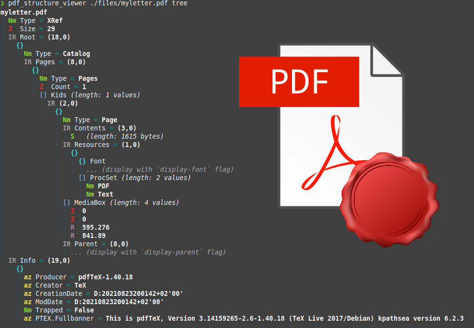 Screenshot PDF Structure Viewer